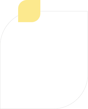 A large green shape with a rounded edge and a small yellow square overlapping its top left corner.